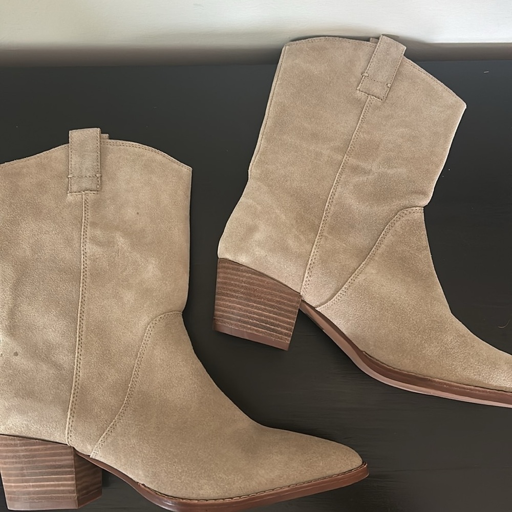 Madewell The Cassity Tall Western Boot in Suede NG673 Size 10.5